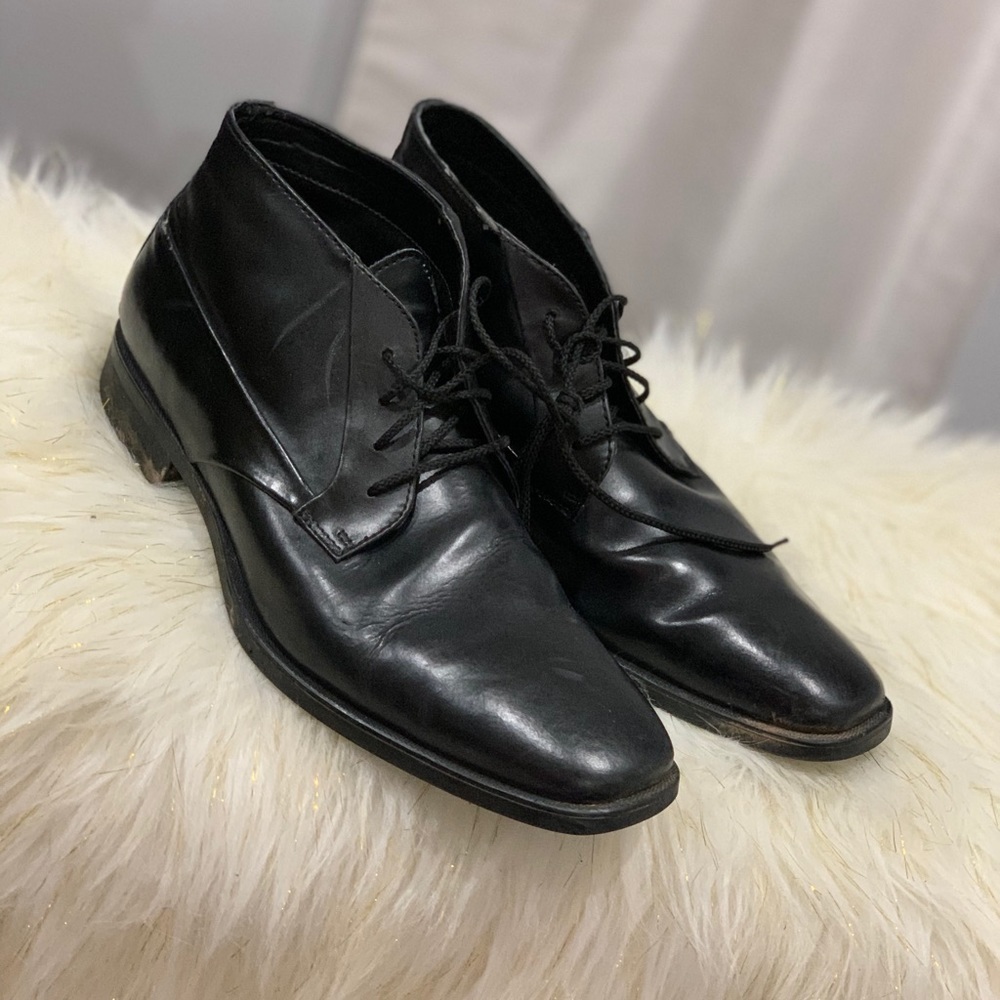 Calvin Klein Ellias black leather shoes size 10M - Picture 4 of 8